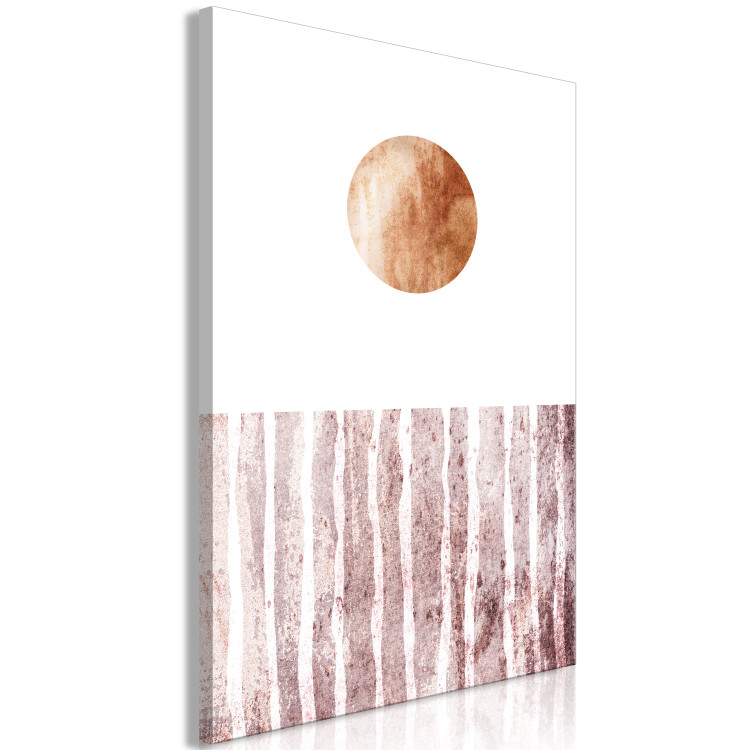 Obraz Brązowe koło i prostokąt - minimalistyczna abstrakcja na białym tle 127404 additionalImage 2