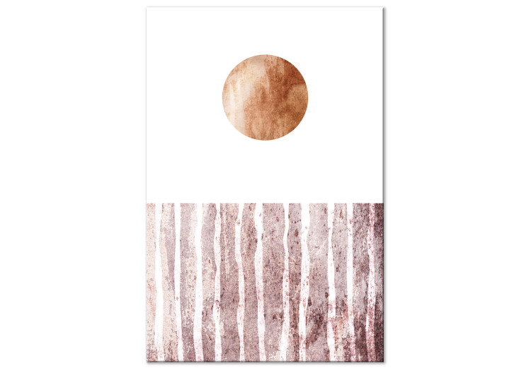 Obraz Brązowe koło i prostokąt - minimalistyczna abstrakcja na białym tle 127404