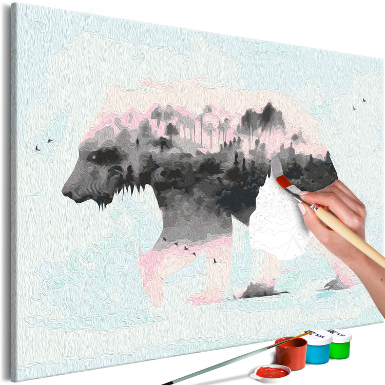Wandbild zum Malen nach Zahlen Pastel Teddy Bear 132404 additionalImage 3