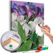 Paint by number Wild Tulips - Blooming White and Purple Flowers, Green Leaves 146204