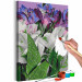 Obraz do malowania po numerach Dzikie tulipany - Kwitnące na biało i fioletowo kwiaty, zielone liście 146204 additionalThumb 7