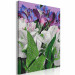 Obraz do malowania po numerach Dzikie tulipany - Kwitnące na biało i fioletowo kwiaty, zielone liście 146204 additionalThumb 5