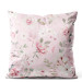 Sammets kudda Spring charm - vintage-style rose and magnolia on pale pink background 147104