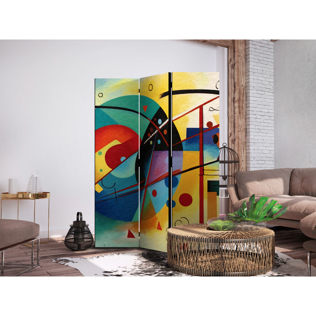 Parawan Pokojowy Kolorowa Abstrakcja - Kompozycja Inspirowana Twórczością Kandinskiego [Room Dividers]