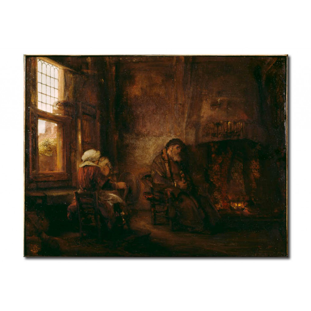 Schilderij  Rembrandt: The Old Tobias And His Wife Hanna