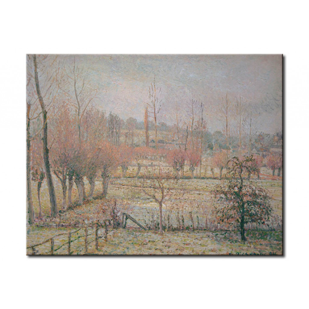 Schilderij  Camille Pissarro: Rauhreif, Morgen (Schnee In Eragny)