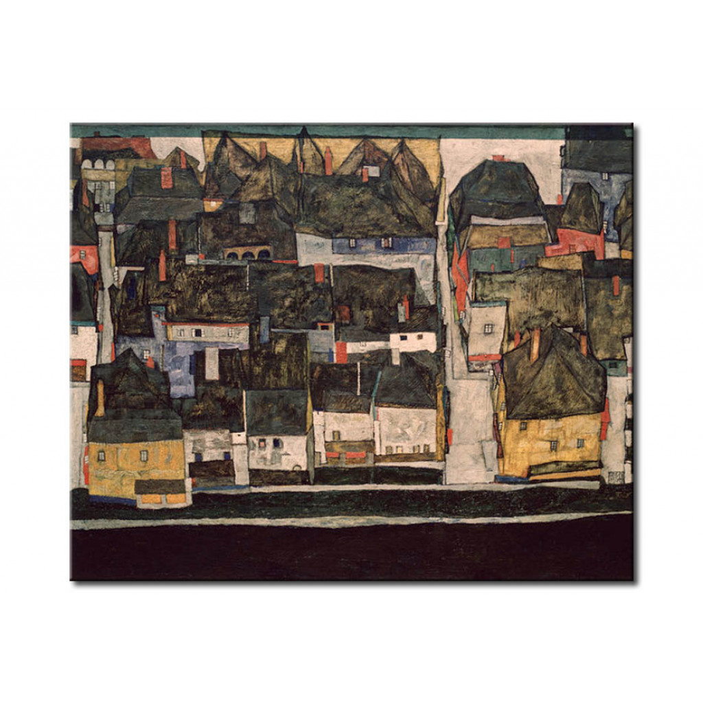 Schilderij  Egon Schiele: Krumau An Der Moldau