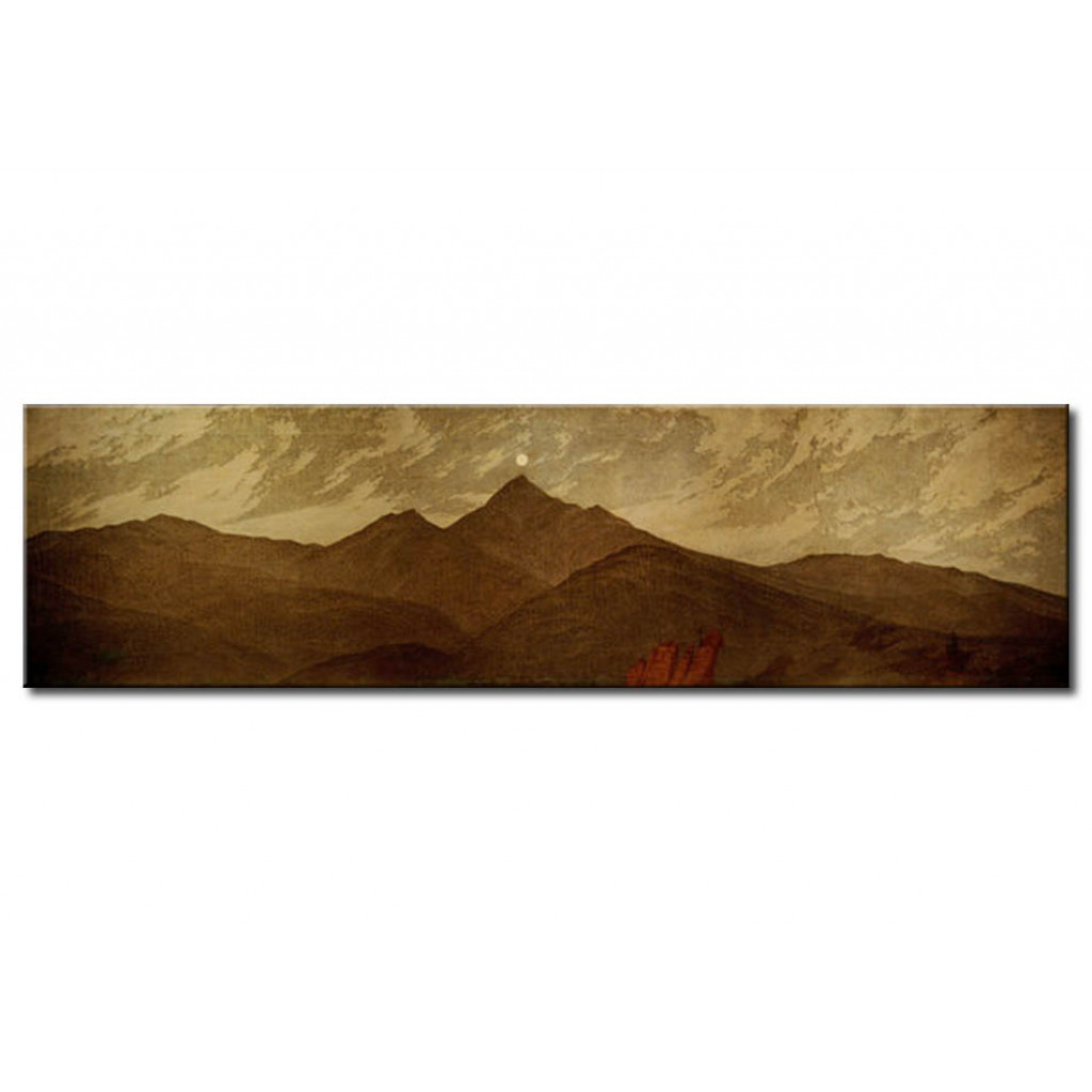 Schilderij  Caspar David Friedrich: Mond über Dem Riesengebirge