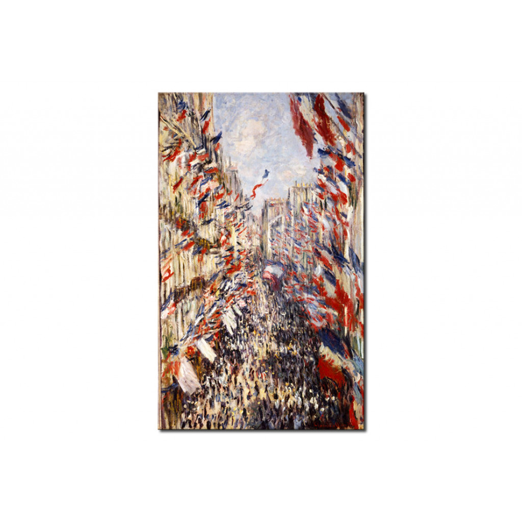 Schilderij  Claude Monet: La Rue Montorgeuil, à Paris. Fête Du 30 Juin 1878