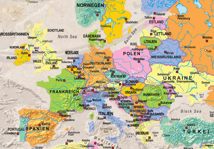 Prikbord Maps: Vintage Style [Cork Map - German Text] 105614 additionalImage 9