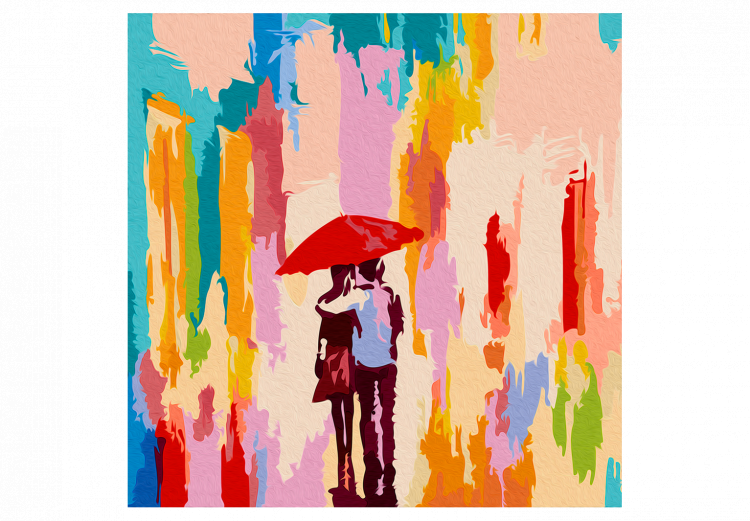 Obraz do malowania po numerach Para pod parasolem (różowe tło) 107114 additionalImage 6