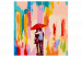 Obraz do malowania po numerach Para pod parasolem (różowe tło) 107114 additionalThumb 6