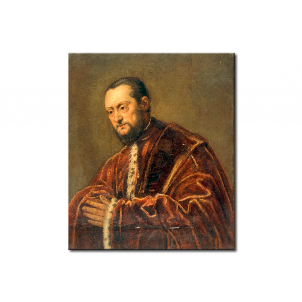 Schilderij  Tintoretto: Portrait Of An Alderman Praying