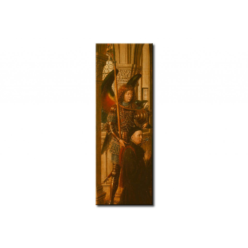 Schilderij  Jan Van Eyck: The Archangel Michael With The Patron.