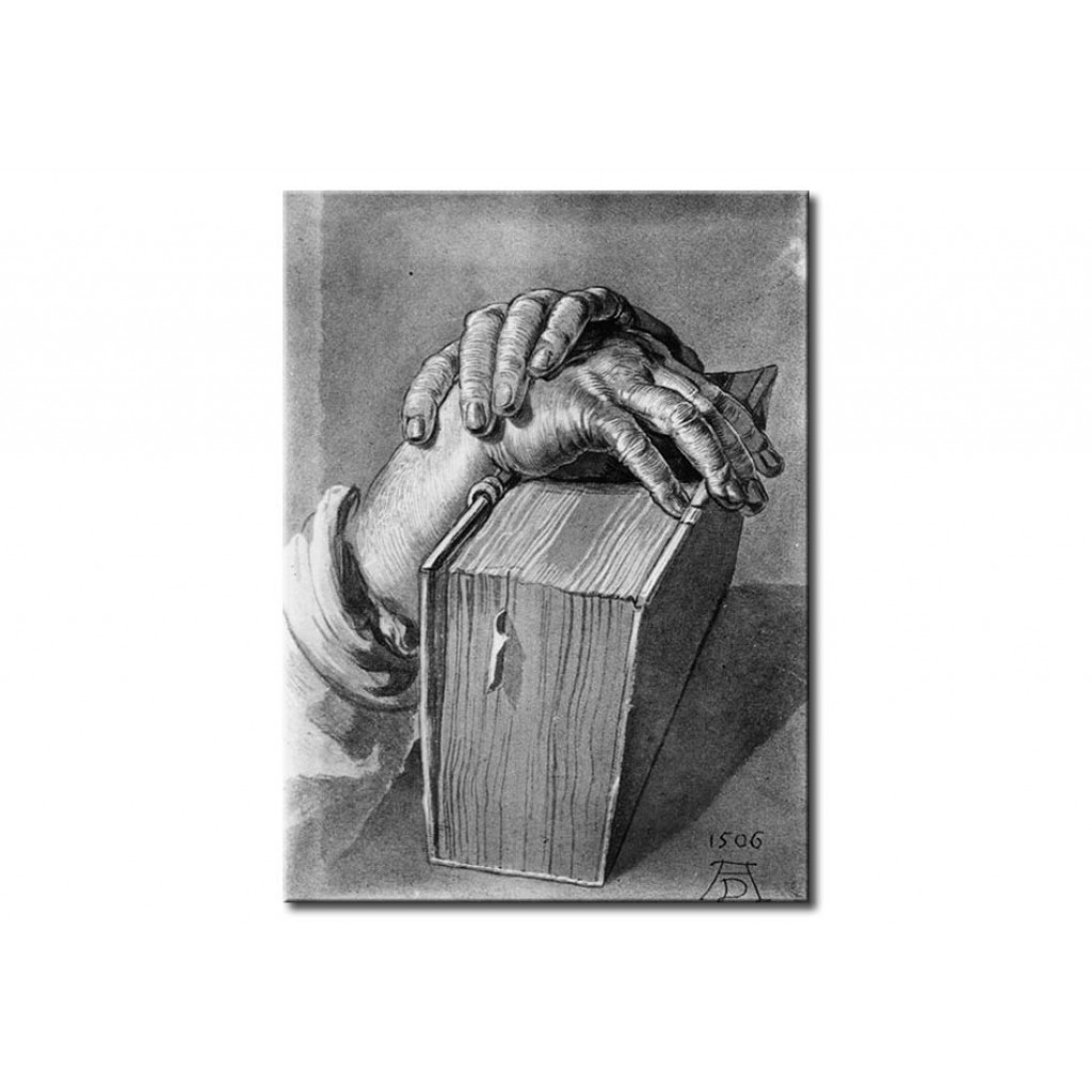 Schilderij  Albrecht Dürer: Study Of Hands With A Book