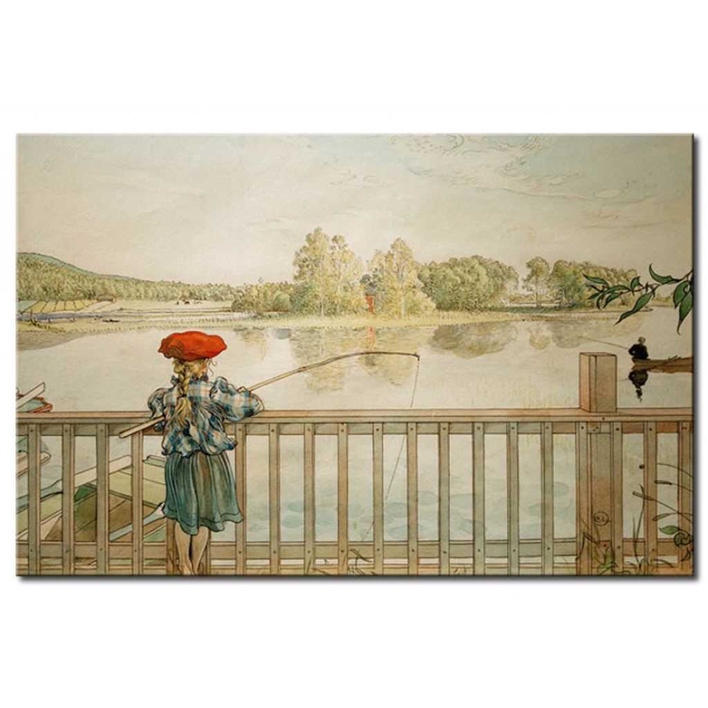 Schilderij  Carl Larsson: Lisbeth Fishing