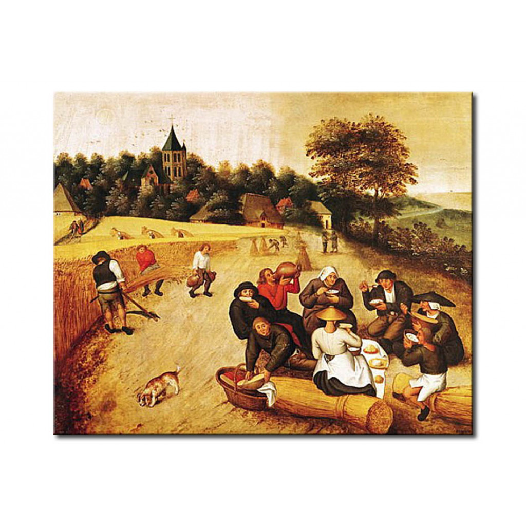 Schilderij  Pieter Brueghel The Younger: The Harvester's Meal