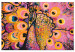 Obraz do malowania po numerach Różowy paw - ciepłe kolory, dekoracyjny ptak i serduszka 144614 additionalThumb 3
