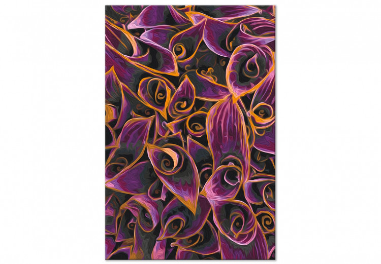 Obraz do malowania po numerach Magiczne ziele - długie fioletowo-złote liście kwiatów 146214 additionalImage 3