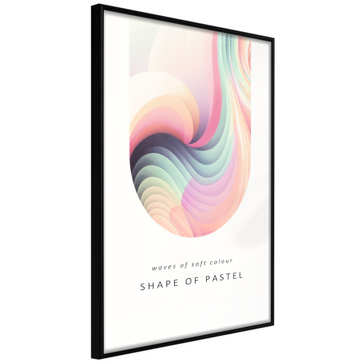 Wall Poster Abstraction - Wave of Pastel Stripes With a Description on a White Background 149714 additionalImage 5