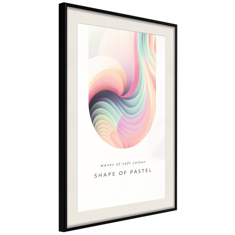Wall Poster Abstraction - Wave of Pastel Stripes With a Description on a White Background 149714 additionalImage 9