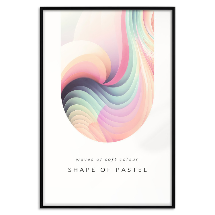 Wall Poster Abstraction - Wave of Pastel Stripes With a Description on a White Background 149714 additionalImage 22