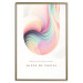 Wall Poster Abstraction - Wave of Pastel Stripes With a Description on a White Background 149714 additionalThumb 23