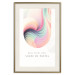 Wall Poster Abstraction - Wave of Pastel Stripes With a Description on a White Background 149714 additionalThumb 27