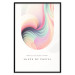 Wall Poster Abstraction - Wave of Pastel Stripes With a Description on a White Background 149714 additionalThumb 22