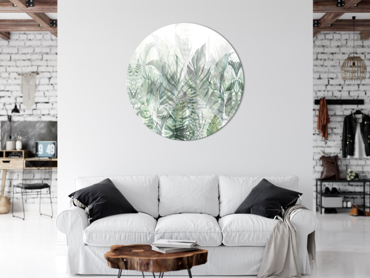 Round Canvas Wild Meadow - Fertile Vegetation Interpenetrating on a White Background 151514 additionalImage 3