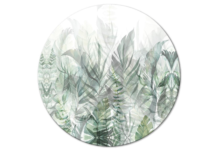 Round Canvas Wild Meadow - Fertile Vegetation Interpenetrating on a White Background 151514