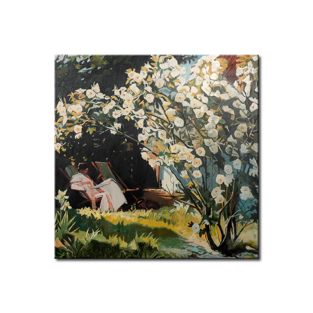 Schilderij  Inspiratie: Marie Krøyer Op Een Ligstoel