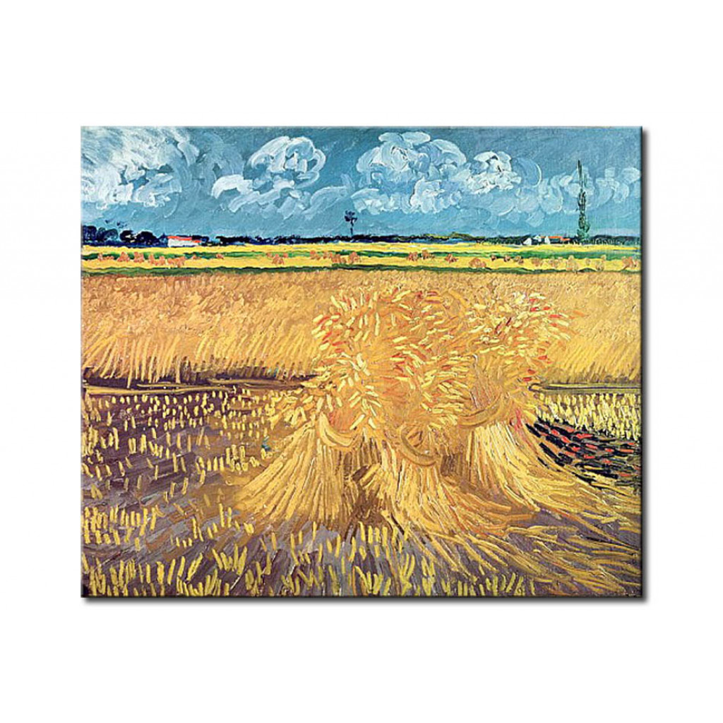Schilderij  Vincent Van Gogh: Wheatfield With Sheaves