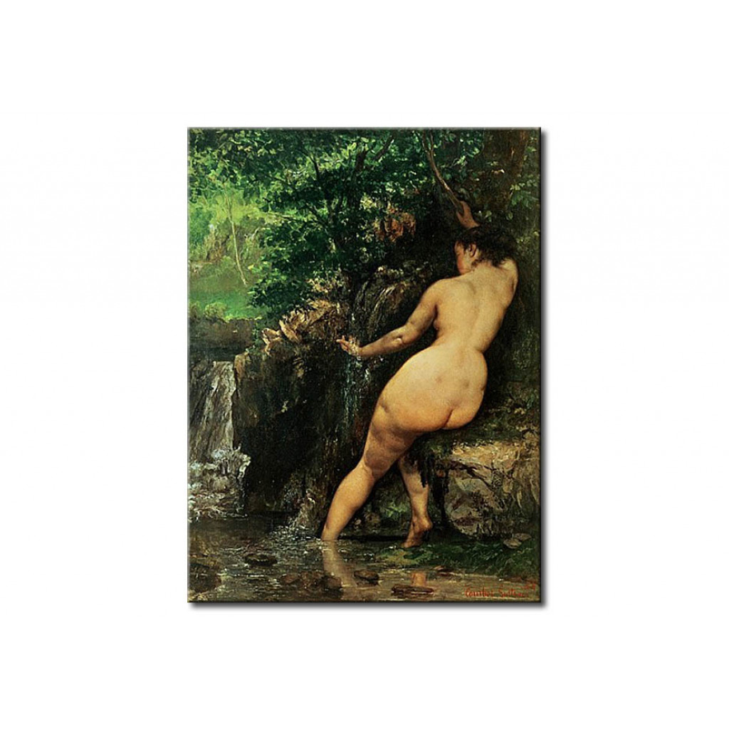 Schilderij  Gustave Courbet: The Source Or Bather At The Source