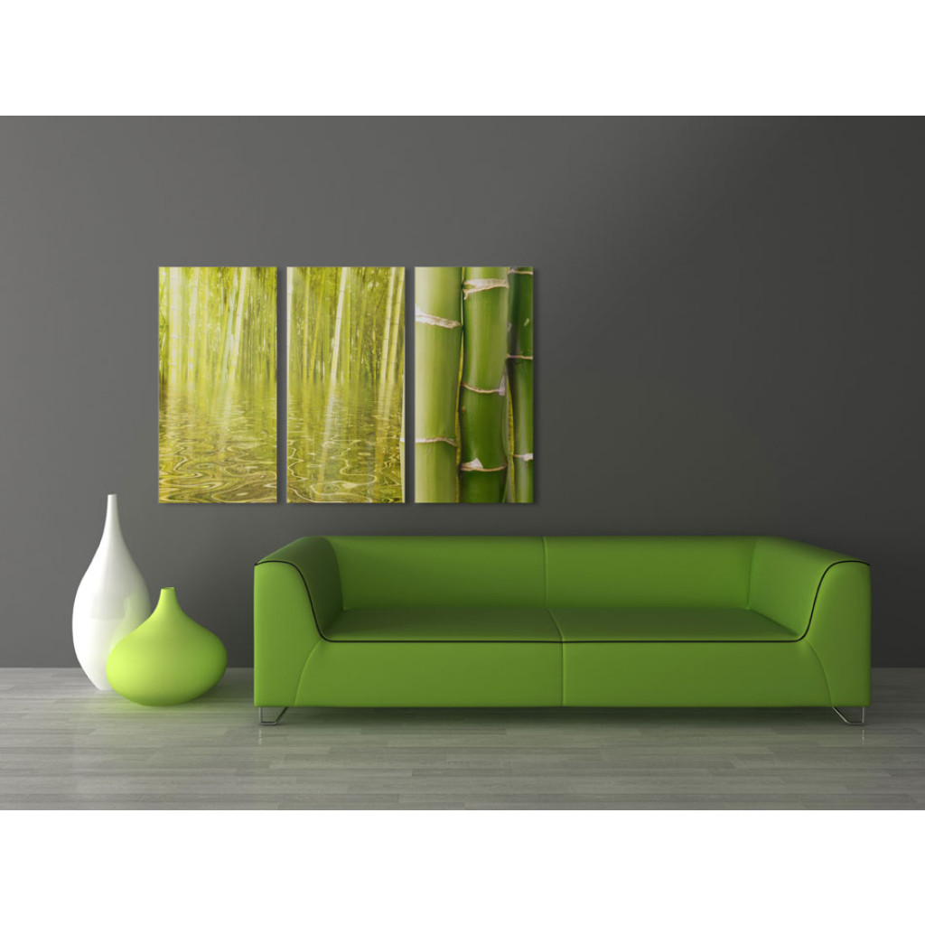 Schilderij  Zen: Bamboo Reflected On Water