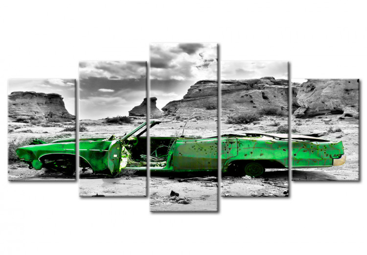 Obraz Zielony samochód w stylu retro na Pustyni Kolorado 59014