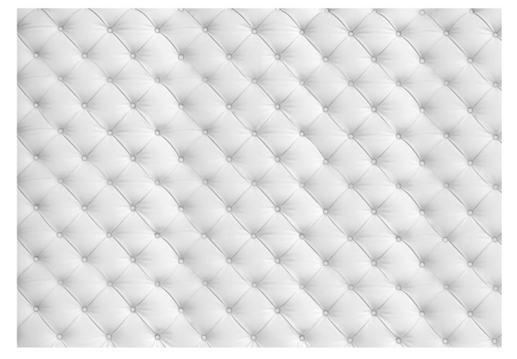 Wall Mural Subtle Glamour - Design with White Leather Quilting for Bedrooms 61014 additionalImage 1