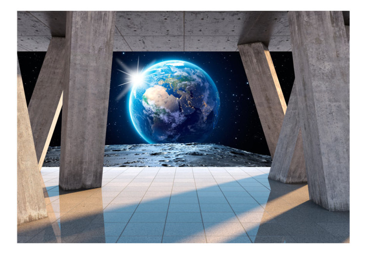 Carta da parati moderna Architettura sulla luna - paesaggio cosmico stellato sulla Terra 72514 additionalImage 1