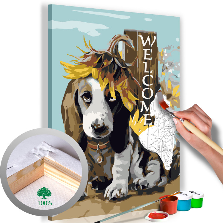 Paint by Number Kit Dog and Sunflowers 107524