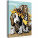 Malen nach Zahlen-Bild für Erwachsene Dog and Sunflowers 107524 additionalThumb 5