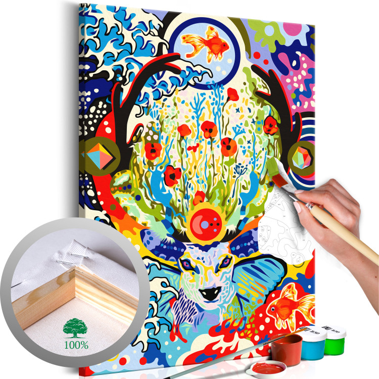 Paint by Number Kit Deer and Flowers 107624