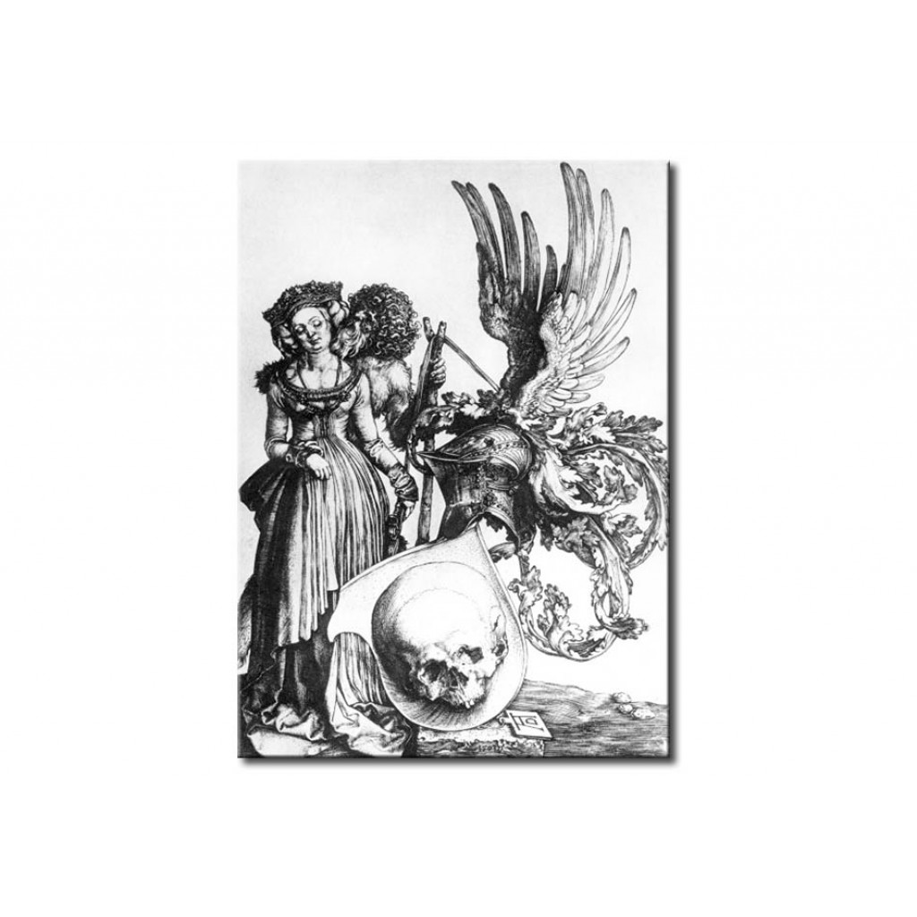 Schilderij  Albrecht Dürer: Coat Of Arms With Death Head