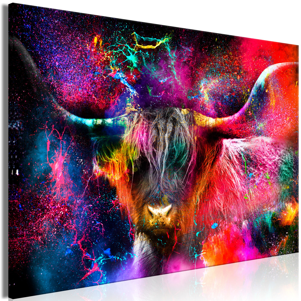 Schilderij Colorful Bull [Large Format]