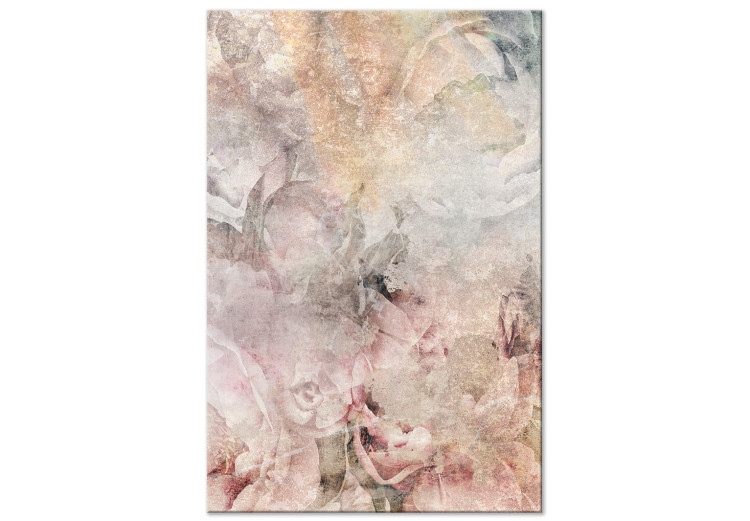 Obraz na płótnie Fragmenty kwiatów w stylu shabby chic - abstrakcja w beżach i różach
