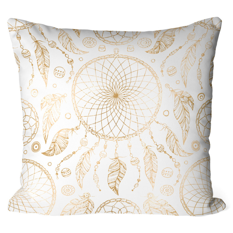 Mikrofaser Kissen Exotic circles - composition in shade of brown on light background cushions 146924