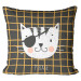 Mikrofiberkudda Pirate cat - animal with an eye patch over one eye and fishnet motif cushions 147024