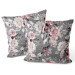 Sammets kudda Pastel bouquet - subtle flowers in shades of grey and pink 147124 additionalThumb 3