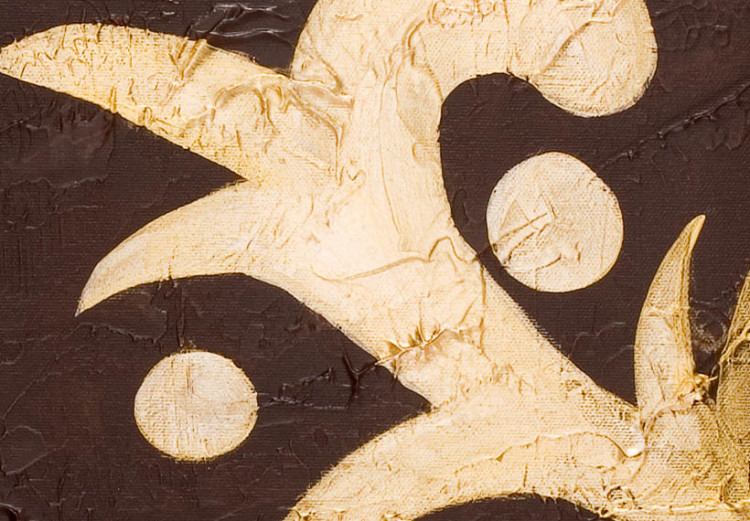 Cuadro moderno Ornamento vegetal dorado y marrón (4 piezas) - fantasía con naturaleza 47424 additionalImage 3