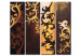 Obraz Złote i brązowe ornamenty roślinne (4-częściowy) - fantazja z naturą 47424