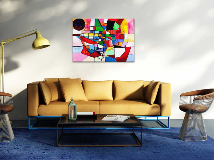 Tableau déco Combinaison de couleurs (1 pièce) - Abstraction colorée avec vitrail 48424 additionalImage 2